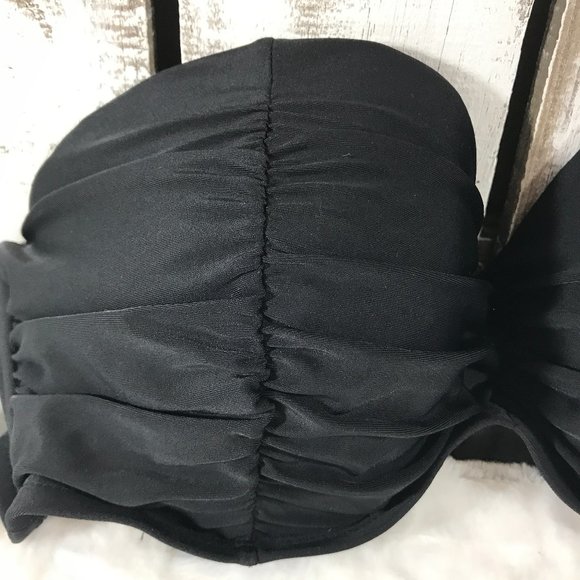 Black push-up bikini top ruching - Picture 2 of 6